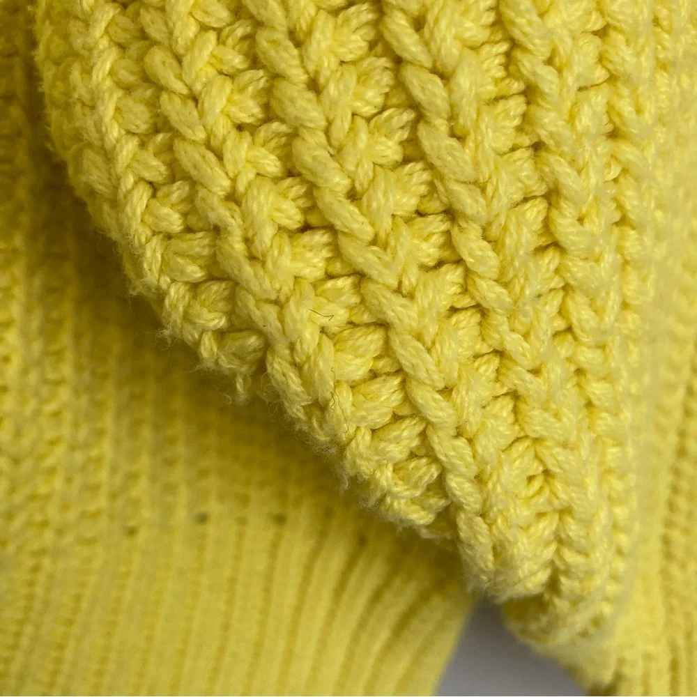 Free People Swim Too Deep Oversized Turtleneck Sweater in Lemon Love 🍋, Sz L - Picture 11 of 16